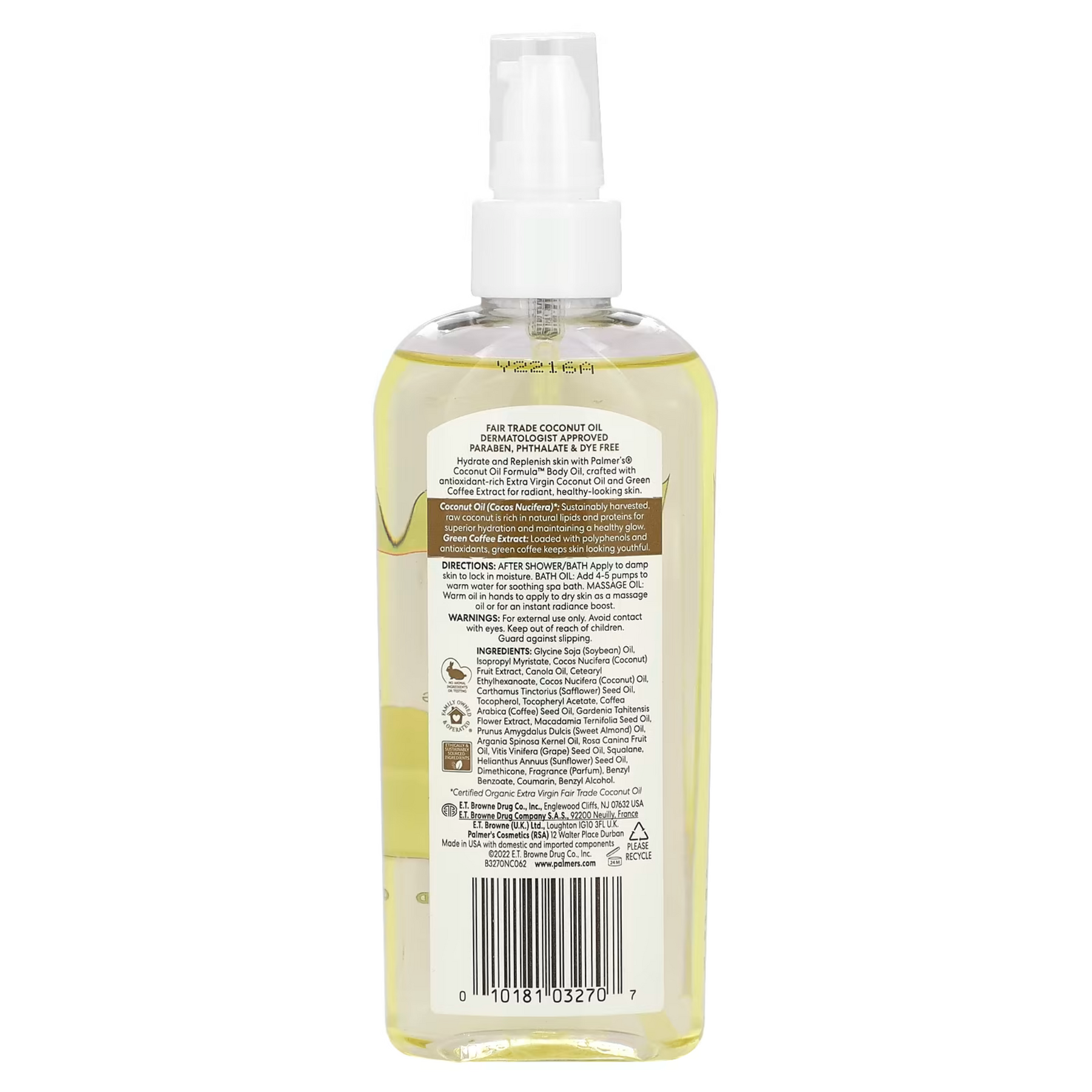 Coconut Oil Formula Coconut Hydrate Body Oil