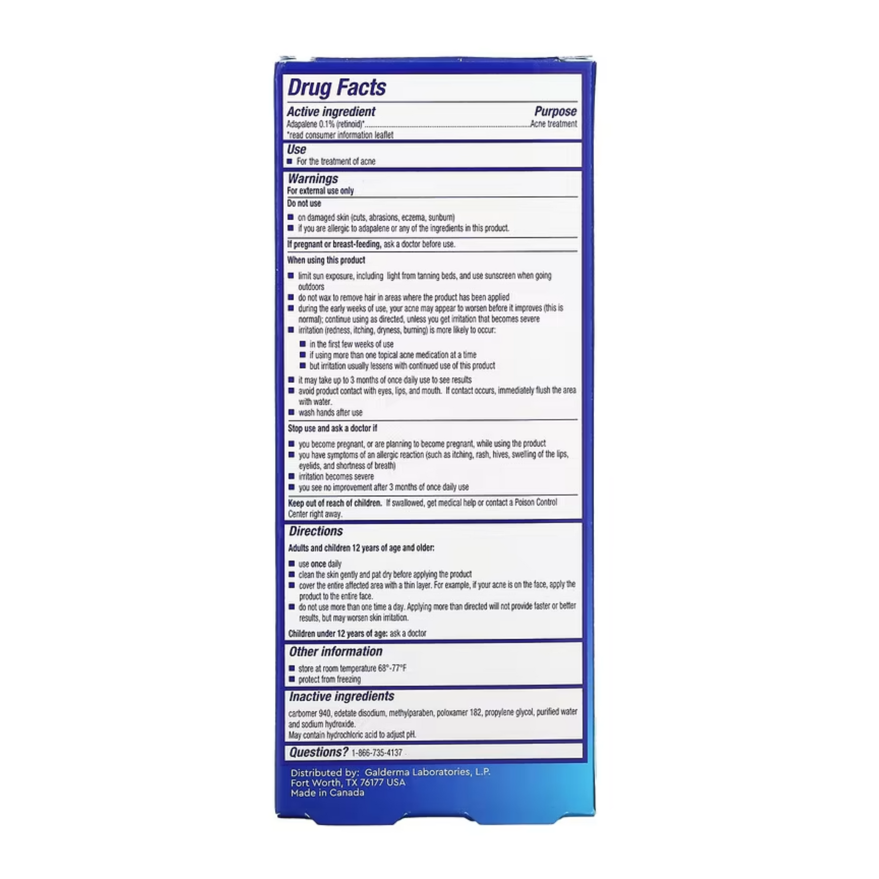 Adapalene Gel 0.1% Acne Treatment