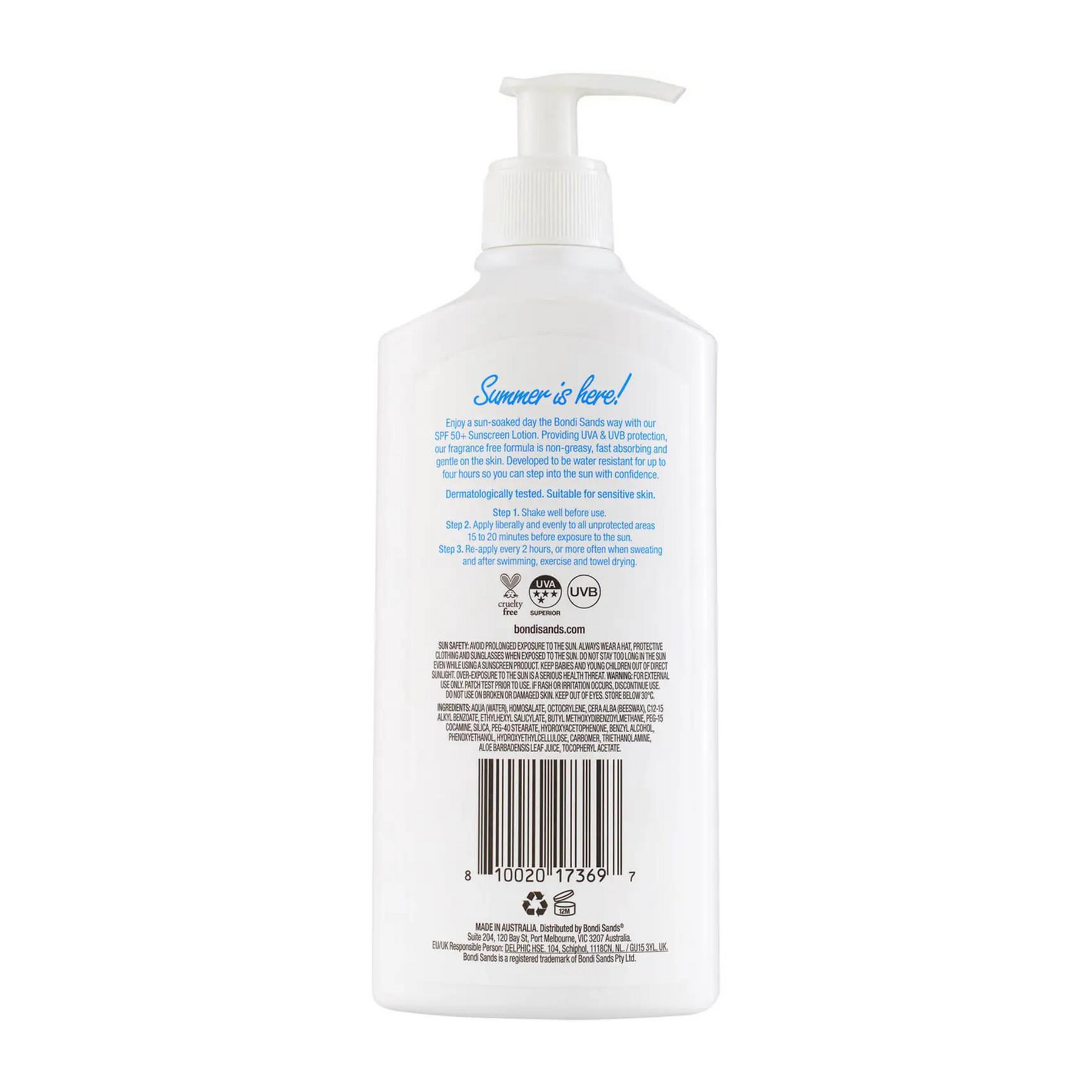 SPF 50+ Fragrance Free Sunscreen Lotion Pump Pack