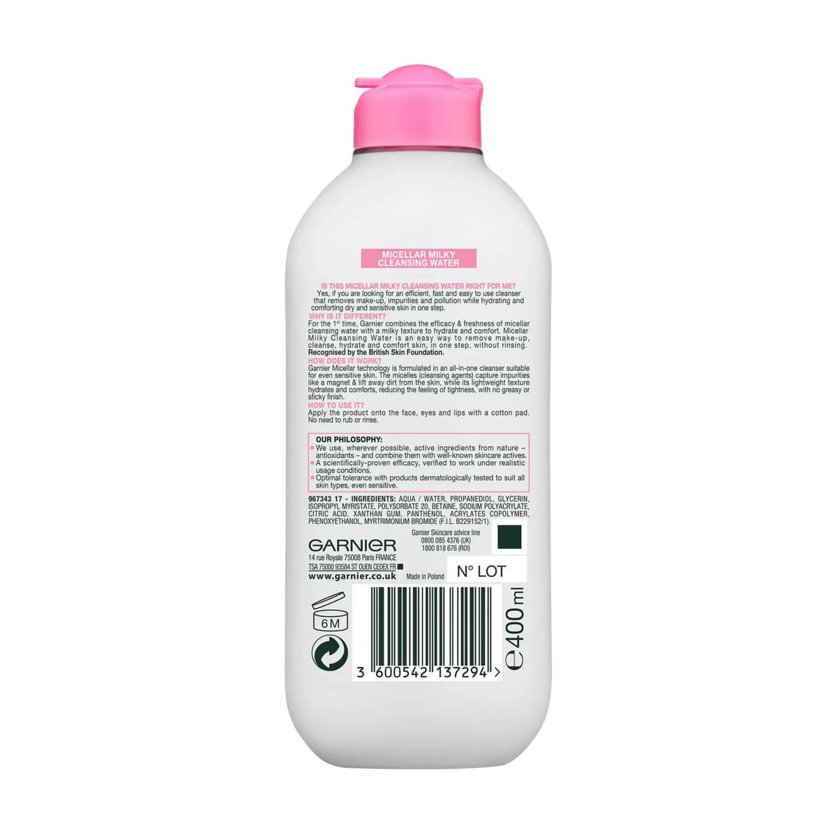 Micellar Milk Cleansing Water