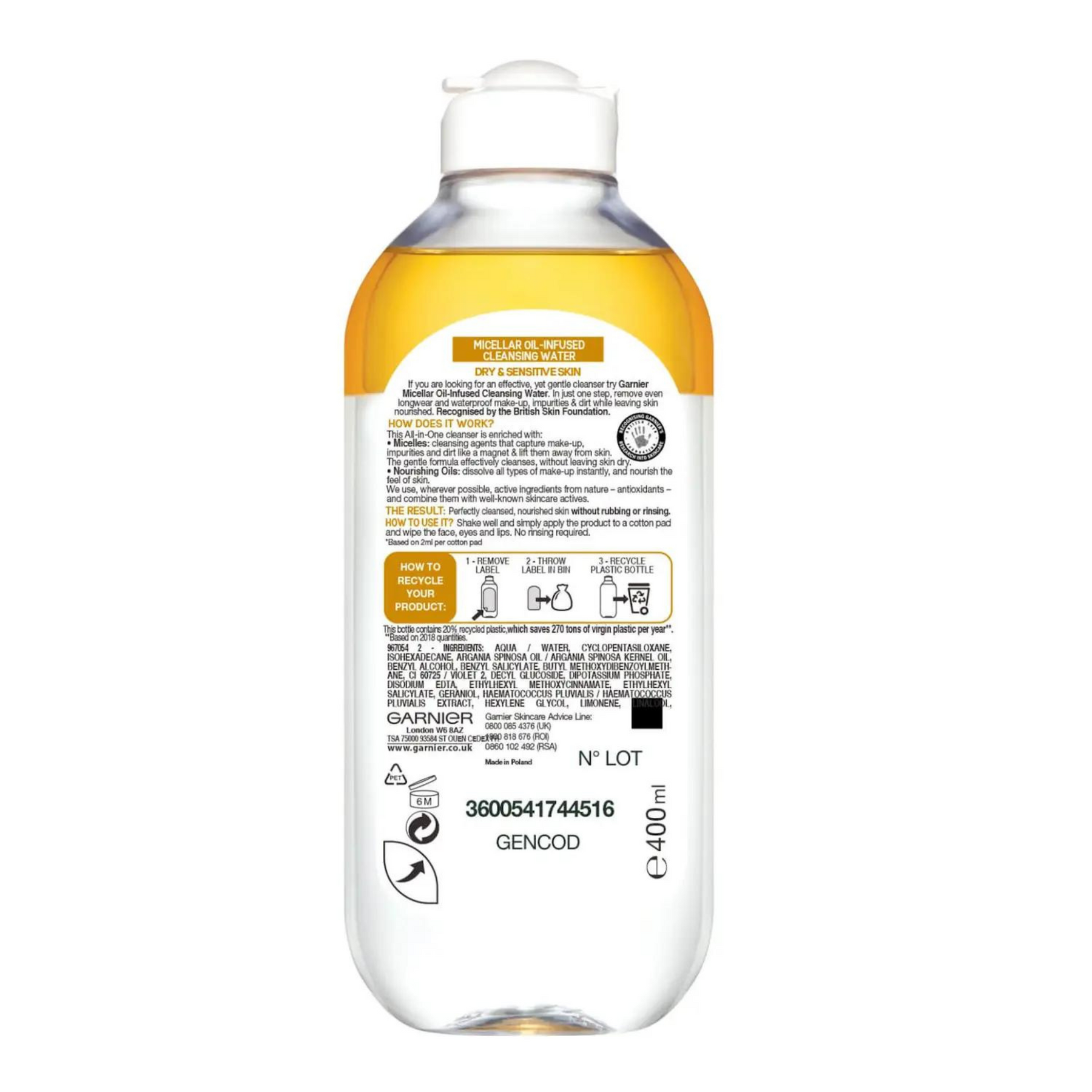 Garnier micellar store water oil infused